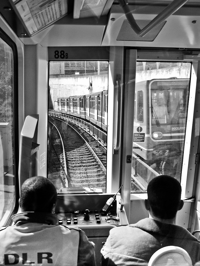 DLR train leaving Shadwell - click to enlarge