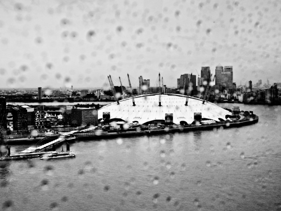 Millennium Dome in rain – click to enlarge