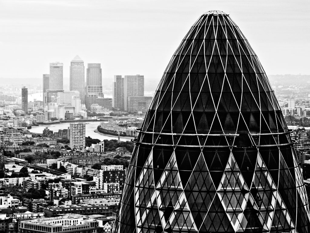 30 St Mary Axe from Tower 42 - click to enlarge