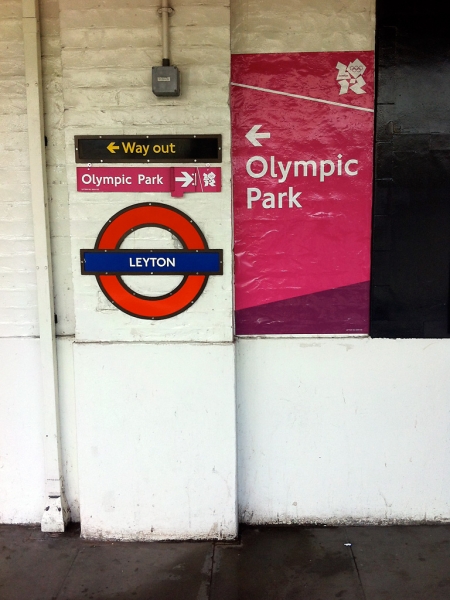 Olympic signage at Leyton station